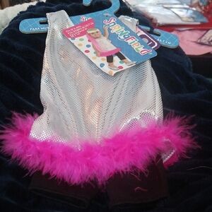 Pink Feather Trim Diaper Cover
